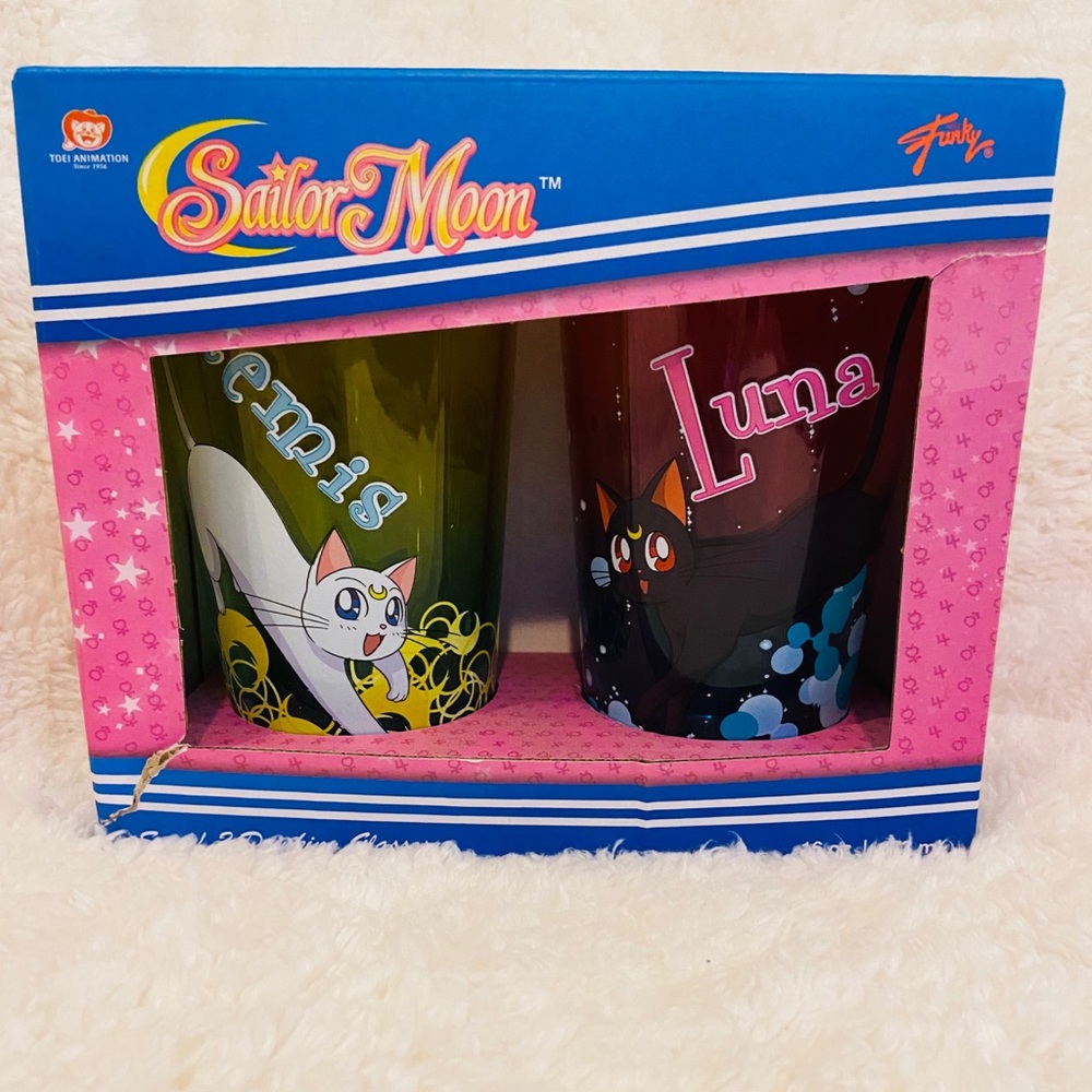 SOLD Sailor Moon set of Luna and Artemis glasses